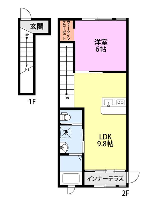 リベルタス(1LDK/2階)の間取り写真