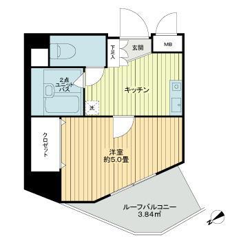 グランジュール目白西(1K/9階)の間取り写真