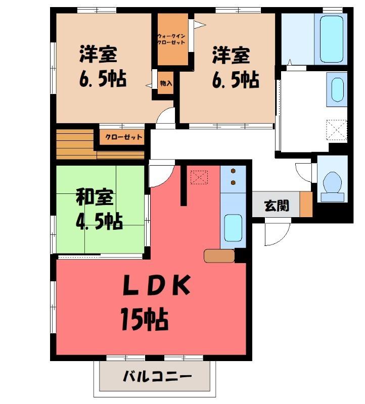 PRIMA CLASSE(3LDK/2階)の間取り写真