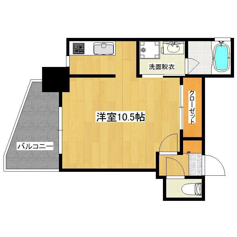 コンフォーザ下荒田(ワンルーム/4階)の間取り写真
