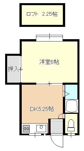 リゾートイン若葉(1DK/1階)の間取り写真