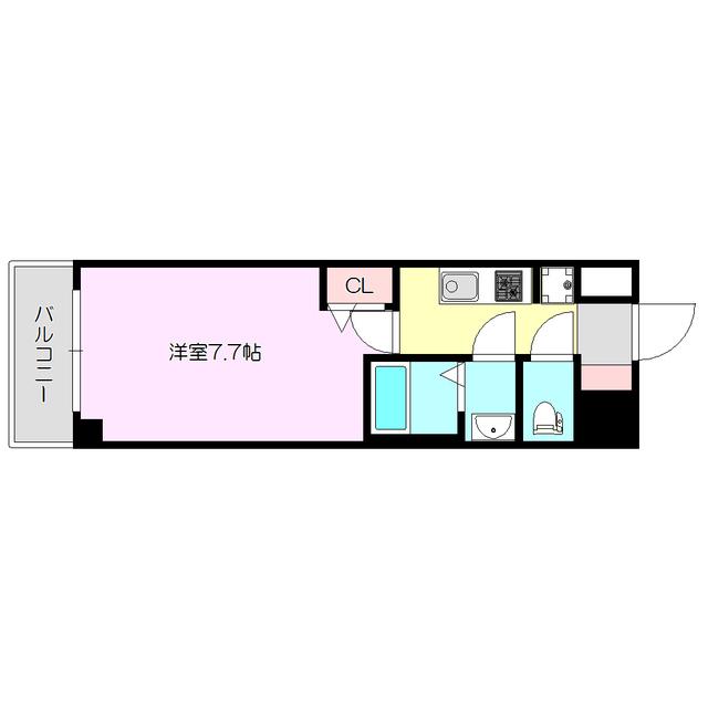 MJC大阪ラフィーネ(1K/7階)の間取り写真