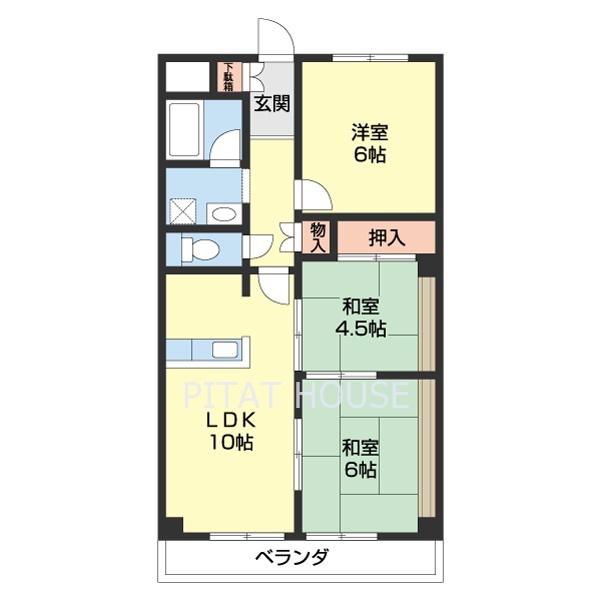 東新ビル(3LDK/3階)の間取り写真