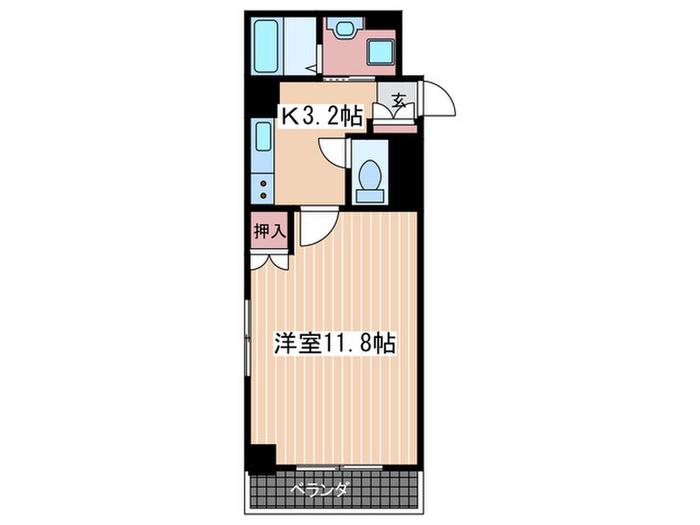フォルム幟町(1K/8階)の間取り写真