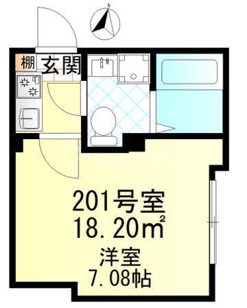 クレール堀切(1K/2階)の間取り写真
