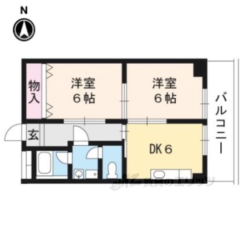 ROSE音羽川(2DK/6階)の間取り写真