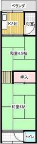 大槻文化(2K/2階)の間取り写真