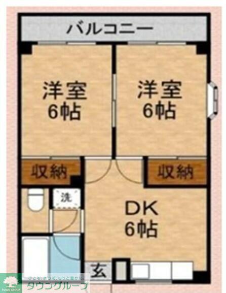 グランヴィル志木ノース(2DK/1階)の間取り写真