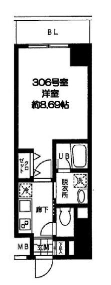 バレーヌ大森山王(1K/3階)の間取り写真