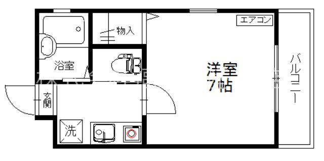 フェリーチェ26(1K/1階)の間取り写真