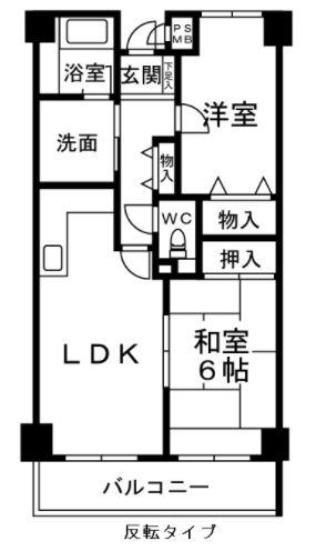 PRIME COURT(2LDK/4階)の間取り写真