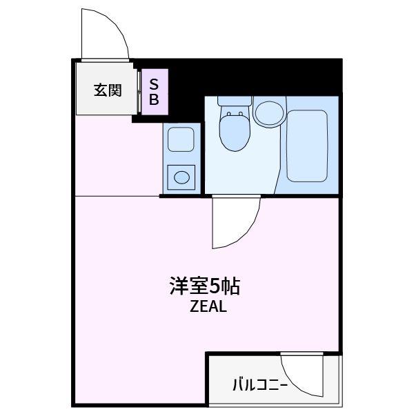オーシャンヴィレッジII(ワンルーム/2階)の間取り写真