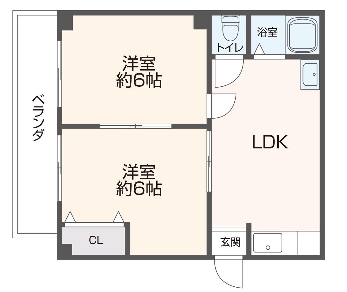 ニッコーハイツ(2LDK/1階)の間取り写真