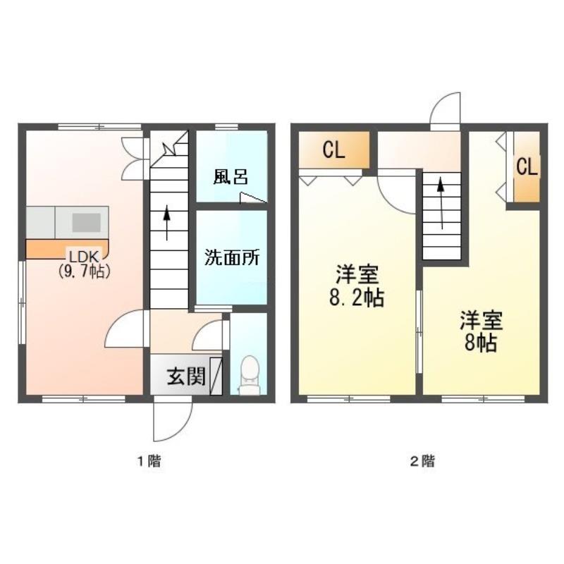リトリート須天(2LDK/1階)の間取り写真