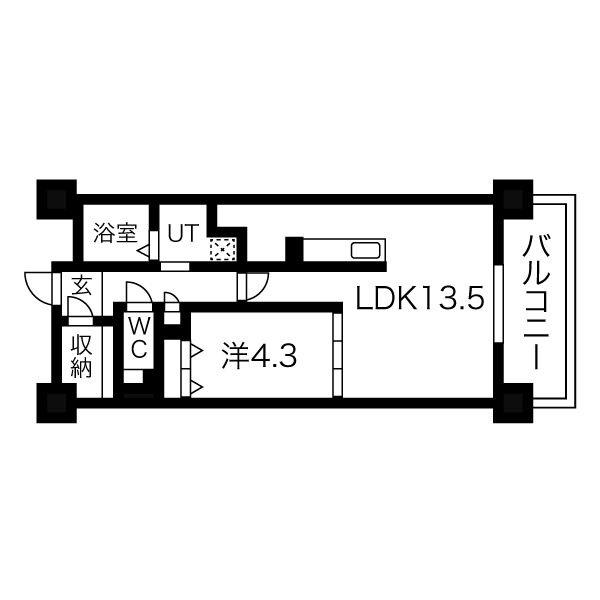 THE MUSE駅南(1LDK/5階)の間取り写真