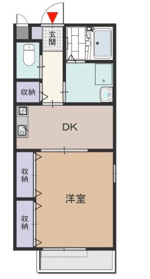 カーザデコスタ(1DK/2階)の間取り写真