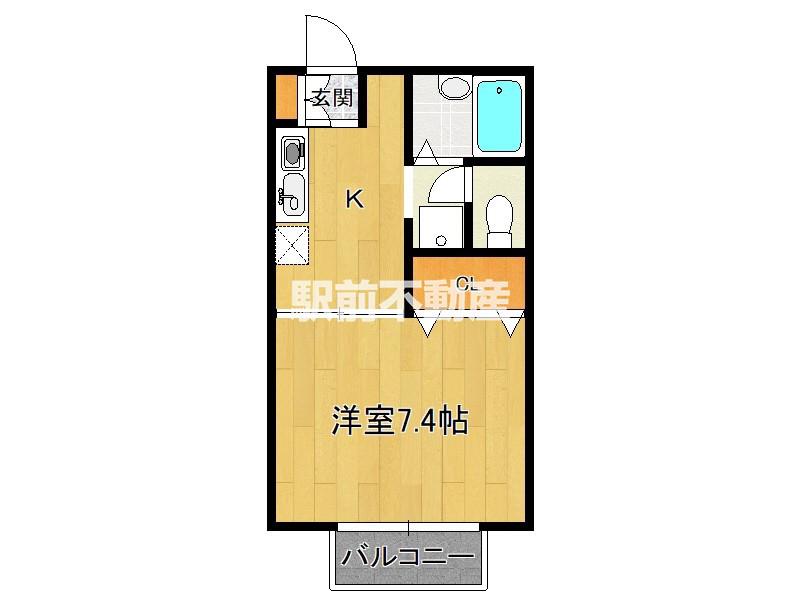 ニース矢野(1DK/2階)の間取り写真