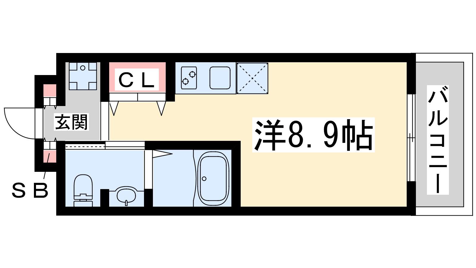 グレンパーク江坂Ⅱ(ワンルーム/12階)の間取り写真