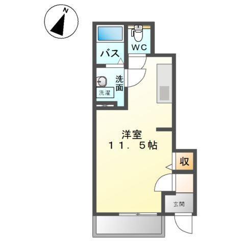 ミルフィーユ(1K/1階)の間取り写真