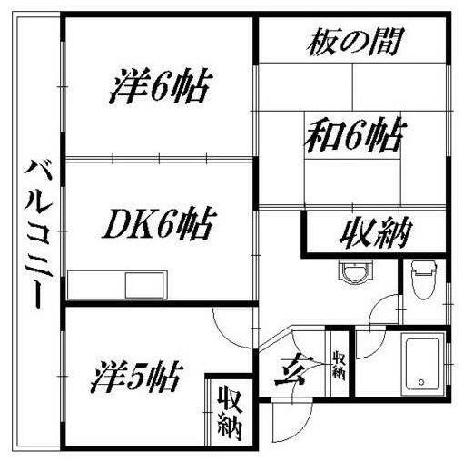 グリーンハイツ青葉台(3DK/3階)の間取り写真