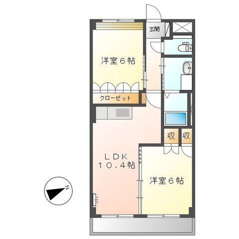 プランドール(2LDK/1階)の間取り写真