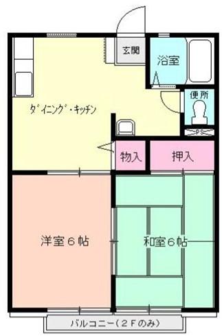 エステ-トマエダ(2DK/1階)の間取り写真
