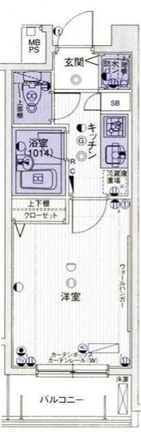 パークウェル高輪(1K/6階)の間取り写真