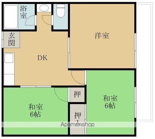 ハイツ川崎(3DK/2階)の間取り写真