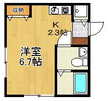 ミラクレスト戸塚(ワンルーム/1階)の間取り写真