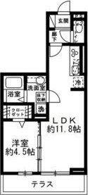グラーティア相模原(1LDK/3階)の間取り写真