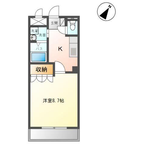 LOUANGE(1K/5階)の間取り写真