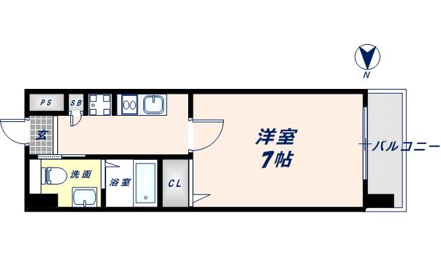 バルーンフラワー諏訪(1K/4階)の間取り写真