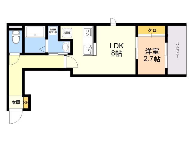 CHARME MAISON香椎(1LDK/2階)の間取り写真