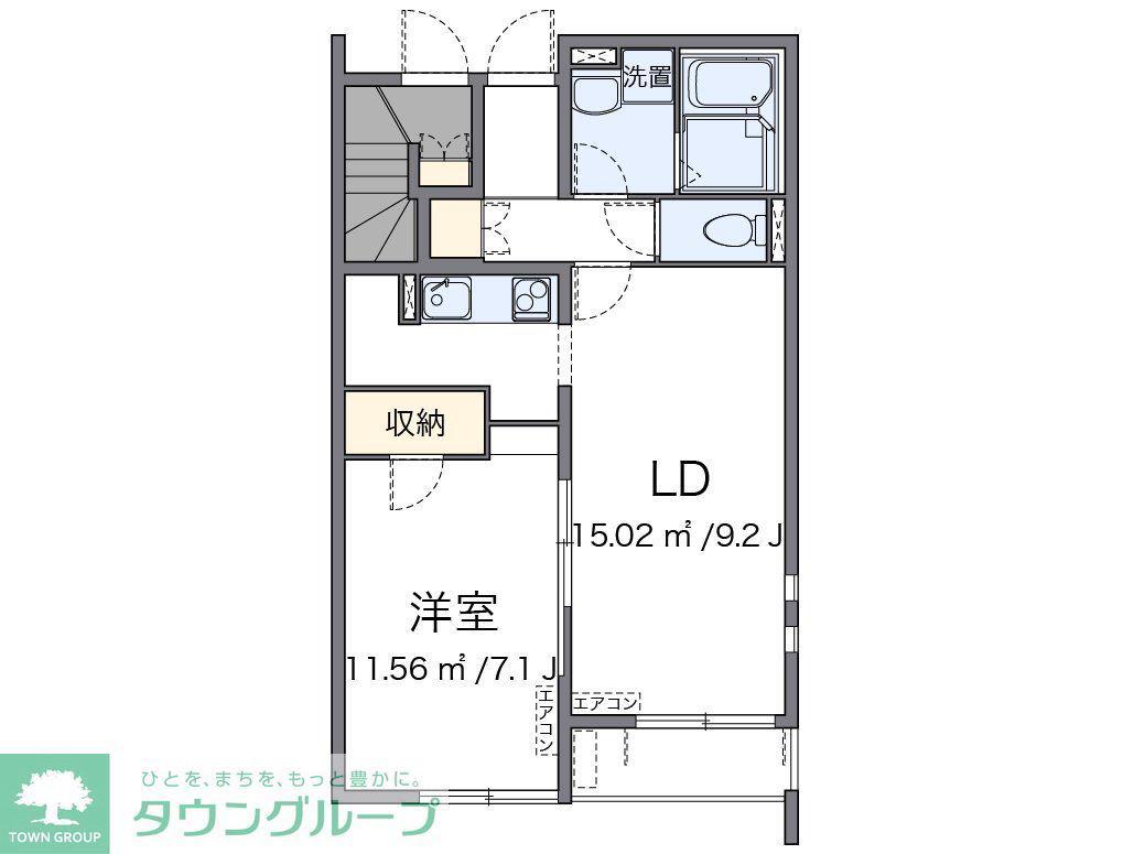 クレイノKEEP NEXTVI(1LDK/1階)の間取り写真