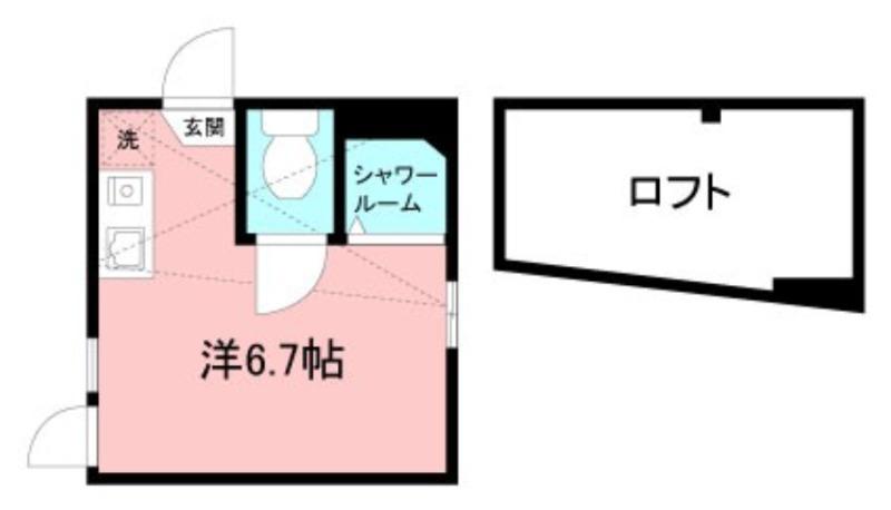 フェリス初台(ワンルーム/2階)の間取り写真