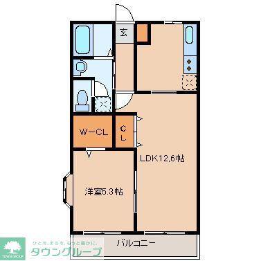 ヴィーブル(1LDK/2階)の間取り写真
