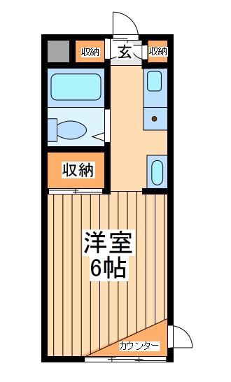 パークサイド野川公園(ワンルーム/2階)の間取り写真