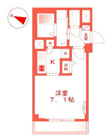 PALACE若竹(ワンルーム/2階)の間取り写真