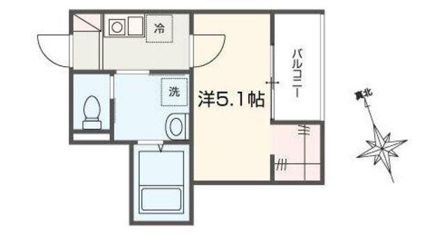 MELLAS吉祥寺(1K/1階)の間取り写真