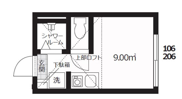 ディアマンテ中野(ワンルーム/1階)の間取り写真