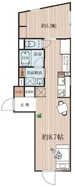JR山手線 大塚駅(東京) 徒歩3分 5階建 築1年(ワンルーム/4階)の間取り写真