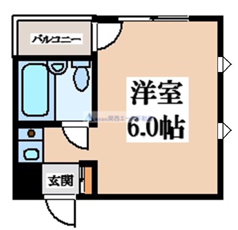 ソラーナ八戸ノ里(1K/1階)の間取り写真