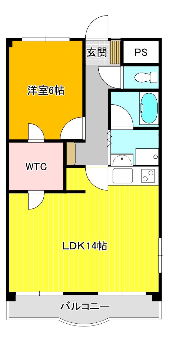ユアサヴィレッジ(1LDK/3階)の間取り写真