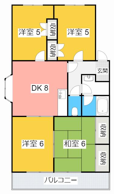 サンビレッジ板倉(4DK/1階)の間取り写真