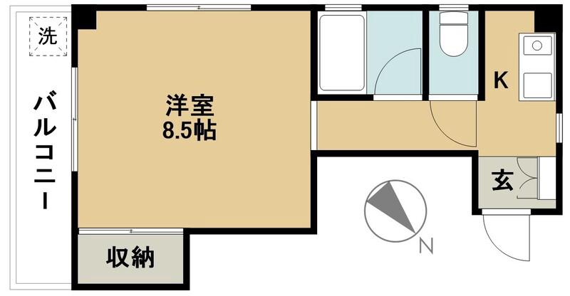 第5加藤マンション(1K/3階)の間取り写真