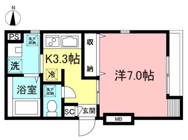 MAISON DE PLUMERIA(1K/1階)の間取り写真