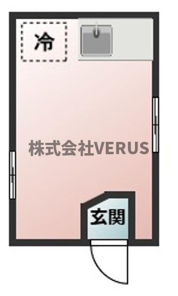 オレンジヒルズ(ワンルーム/1階)の間取り写真