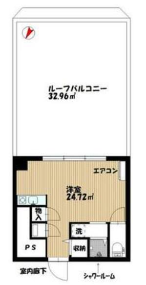 コーポ高砂(ワンルーム/7階)の間取り写真