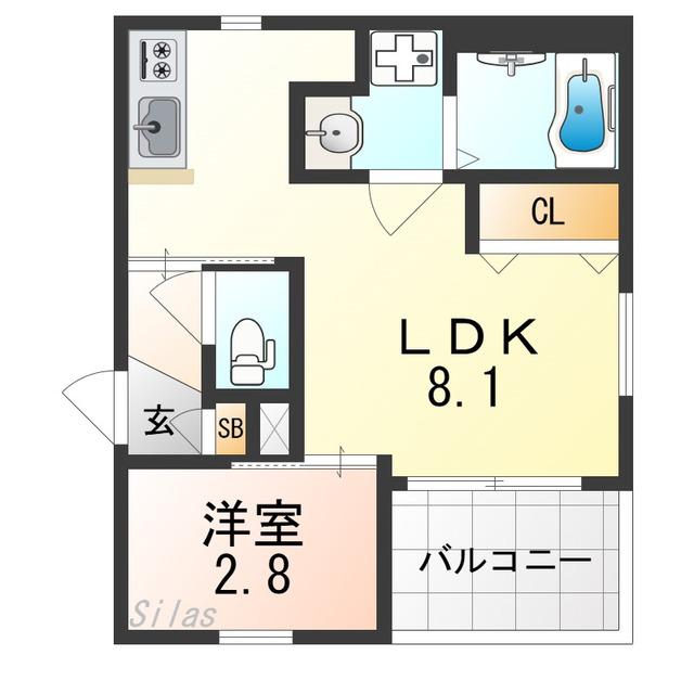 REGALEST堺東2(1LDK/3階)の間取り写真