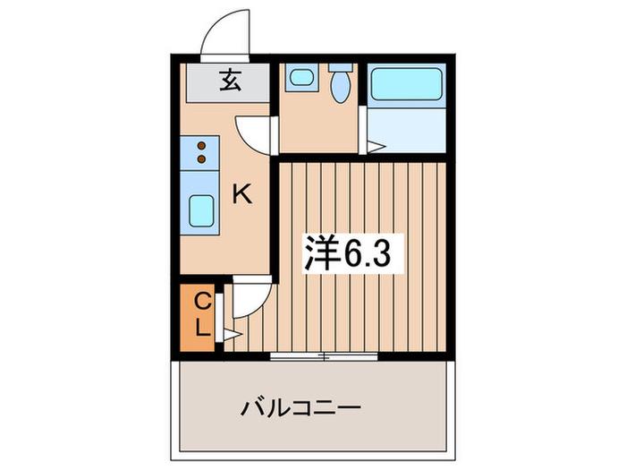 プレミアムコート瀬谷(1K/3階)の間取り写真